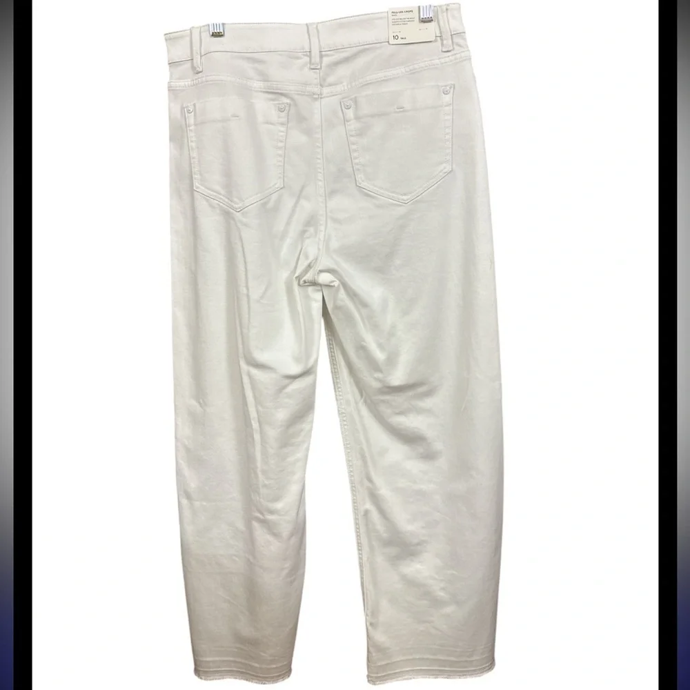 NWT J. Jill Denim White Full Leg Crops - Size 10T - Authentic Fit